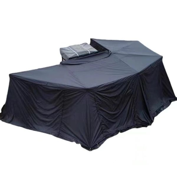 New Arrival Glamping Free Standing 270 360 Degree extra Large  2M Car Roof Top Tent Side Awning with Light