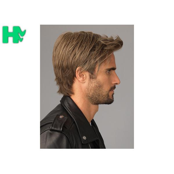Handsome Cozy Wavy Layered Synthetic Hair Men's Capless Wig , 6 Inches Mens Short Hair Wig