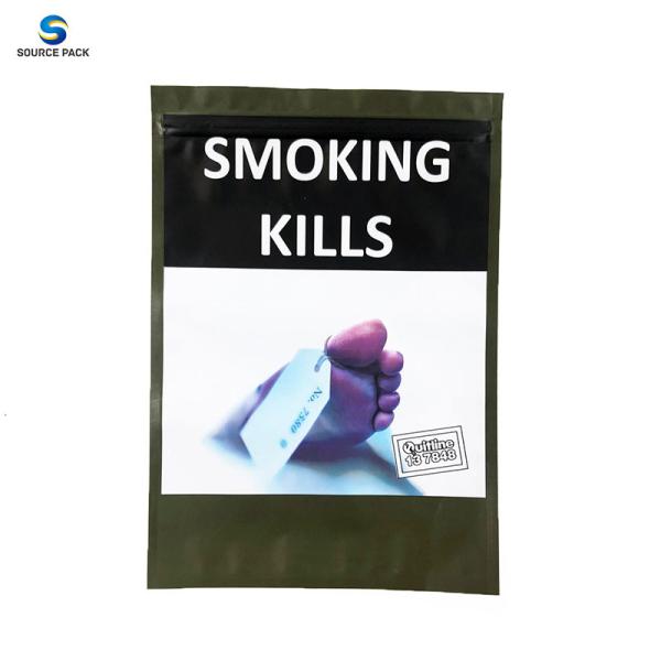Водостойный табачный упаковочный мешок на заказ Пластиковый цип Бакси мешок