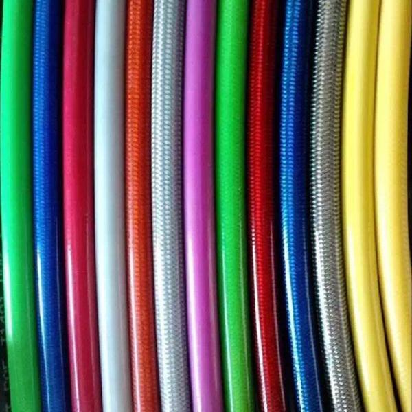 Líneas de manguera de freno de PTFE trenzado de acero inoxidable hidráulico fluido AN3 motocicleta