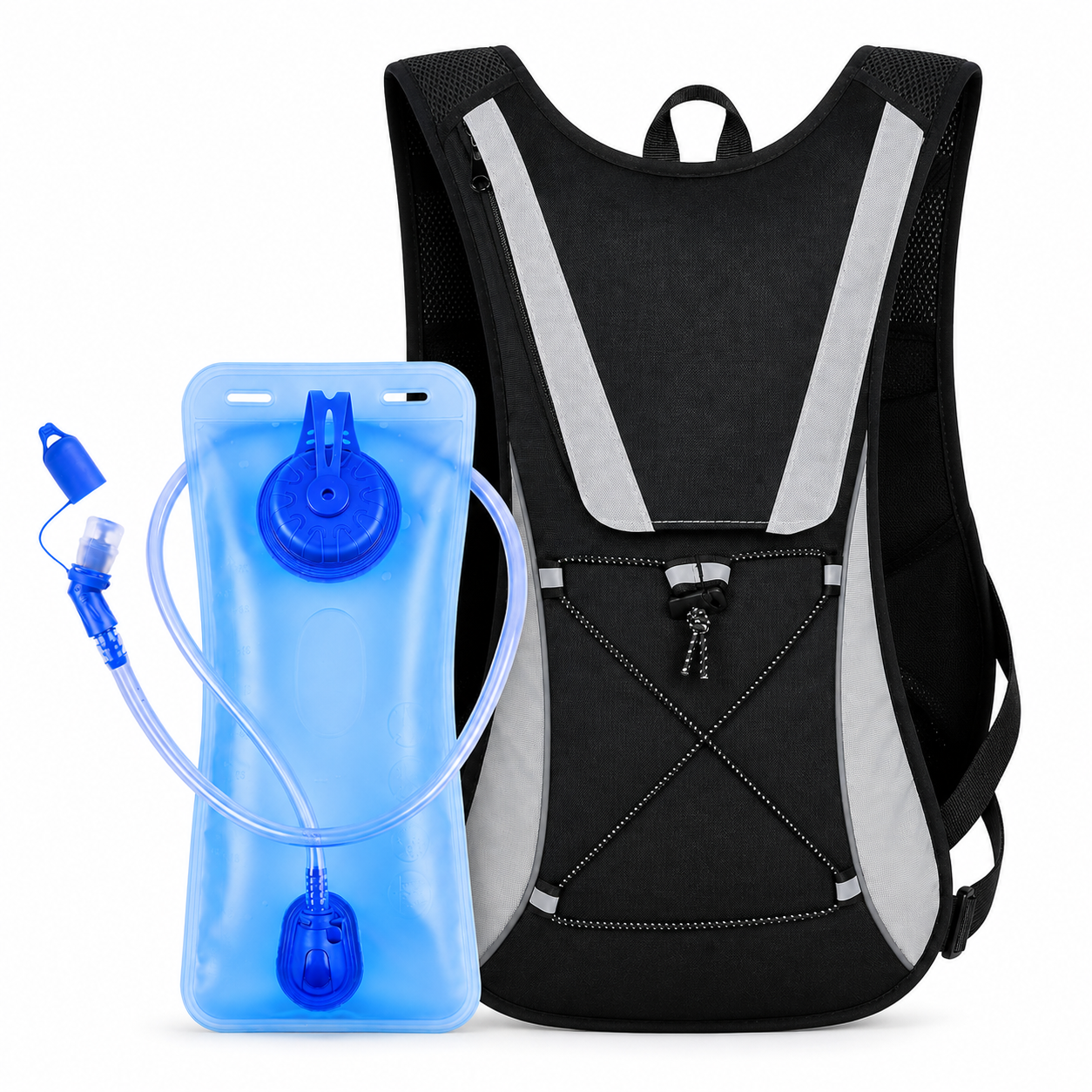 Lightweight Running Hydration Vest with 2L Water Bladder, Insulated Reflective Hydration Backpack for Marathon, Trail Running, Hiking & Cycling