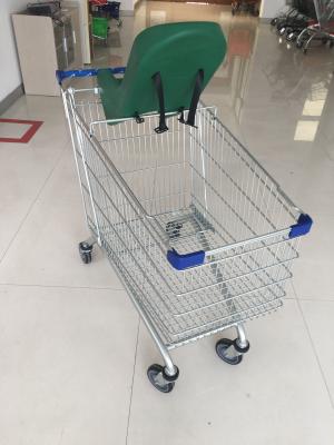 5 Inch Wheel Metal Steel Shopping Cart Trolley 21.62kg With Safety Baby Capsule