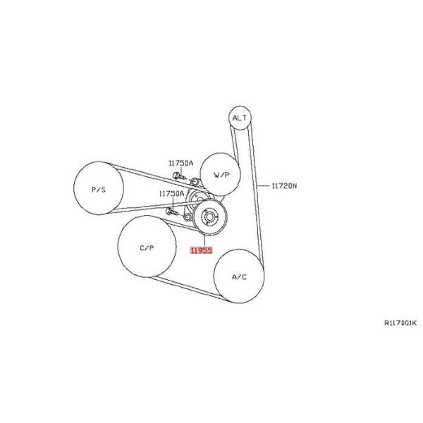 Замена 11955-ДЖА10Д шкива Тенсионер пояса металла запасных частей автоматическая