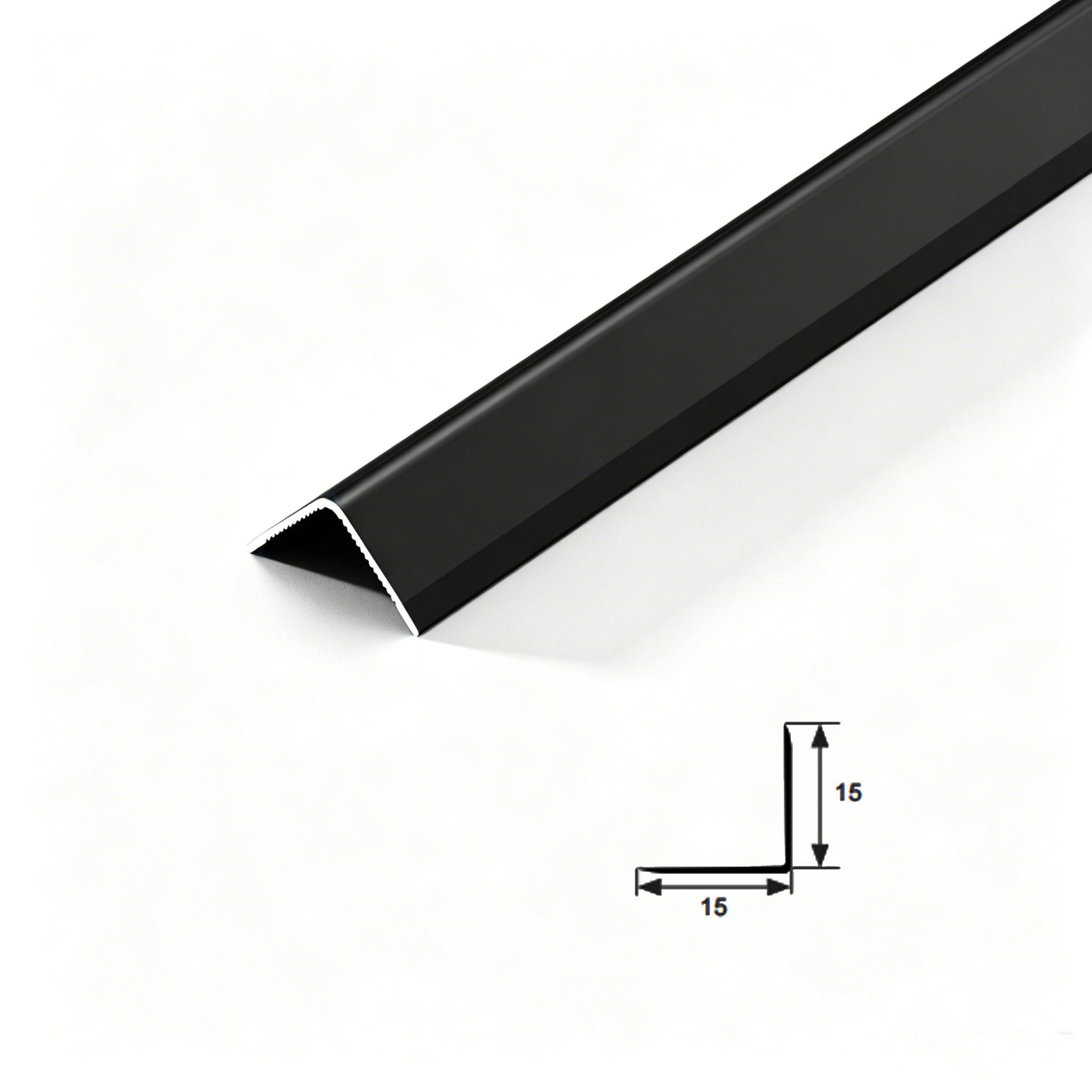 L Shaped Aluminium Right Angle Trim 15x15mm Edge Profile Strip Wall Panel Installation Molding