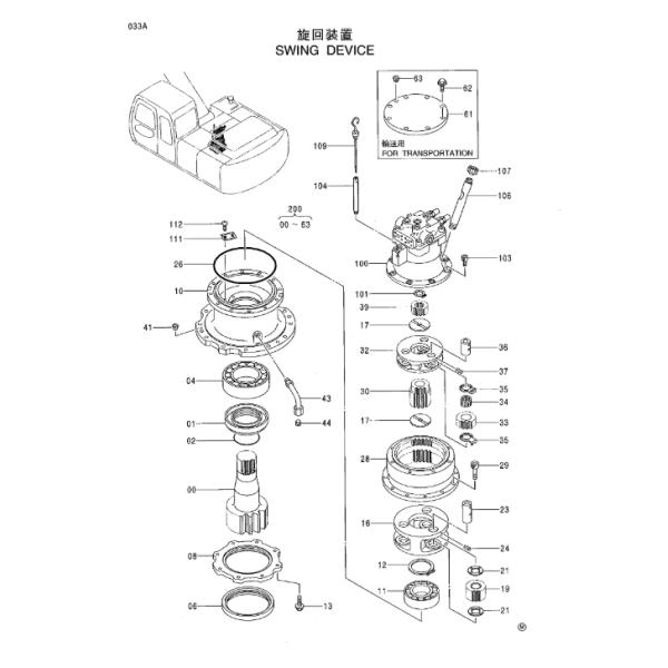 EX200-5 Hitachi Excavators Parts 4330222 Excavator Swing Motor ISO9001 Certifiion