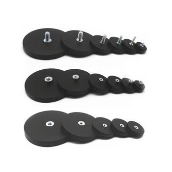 Black Customized Rubber Coated Rare Earth Magnets Black Color Anticorrosive