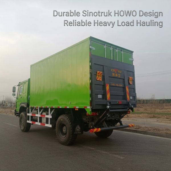4X4 LHD Cargo Truck with 5000*2300*2300 mm Cargo Tank and 16T Rear Axle for Heavy Duty Transport