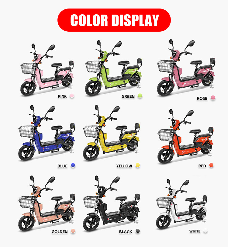 18 Wheel Size 7 Speed Electric City Bike with 350watt/500watt 48v 12ah Battery E Bikes 2024 Electric Bicycle Scooter