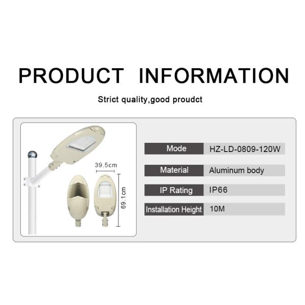 7000K Grey Black Outdoor LED Street Lights Long Lifetime 120W