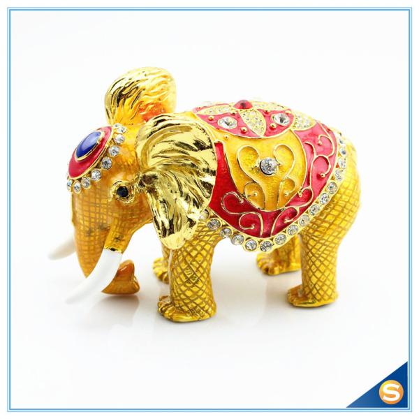 Thai Style Elephant Enamel Ornaments Jewelry Box Home Furnishing Lucky Elephant Trinket Box