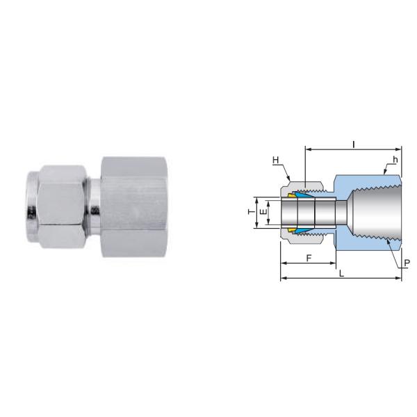 NPT Thread Stainless Steel Connector Custom Ferrule Forged