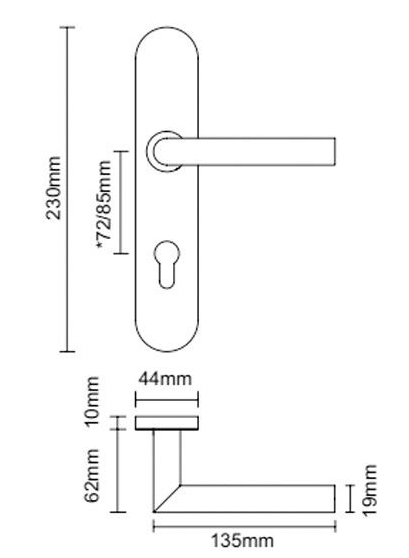 Stainless steel modern door handle exterior for commercial/residential use