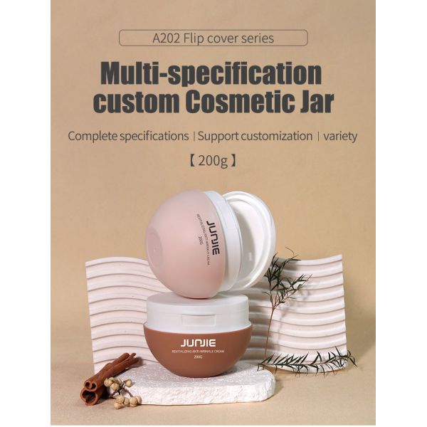 Wholesale Custom 200g Custom Printed Cosmetic Flip Cap Scrub Jar Packaging Body Lotion White Cosmetic Jar 200ml for Skincare