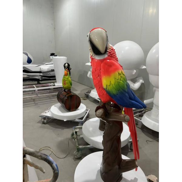 Chef, waiter, parrot sculpture themed restaurant IP doll store FRP custom sculpture with pirate style