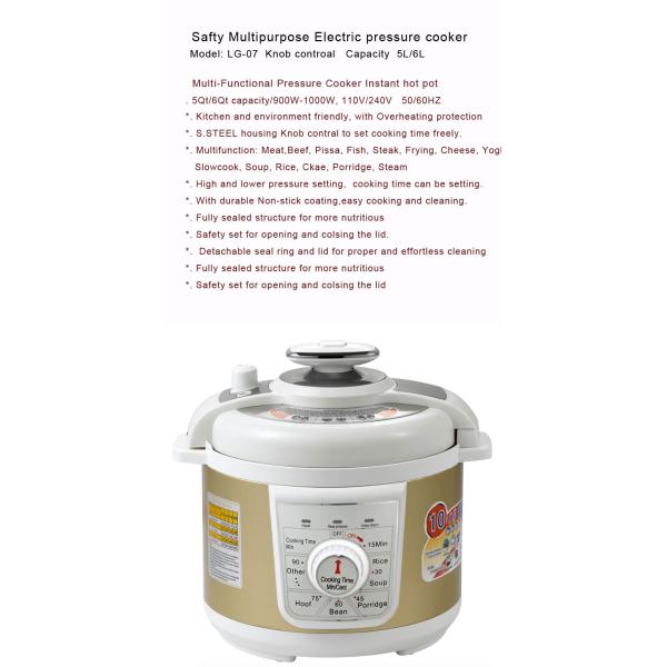LG-07 Programmable Electric Pressure Cooker Aluminum Alloy Innner Pot Non Stick Coating