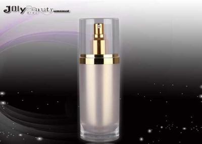 Cylindrical Gold Empty Lotion Bottles With Pump / Shoulder Holster