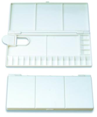 Forma diferente do tamanho diferente plástico branco dos acessórios da pintura da aquarela da paleta da pintura