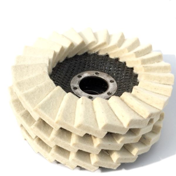 Wool  Flap Polishing Disc 4-1/2 x 7/8  High Density Wool Polishing Wheel for Metal, Aluminum, Stainless Steel & Stone Polishing  Mirror Finish