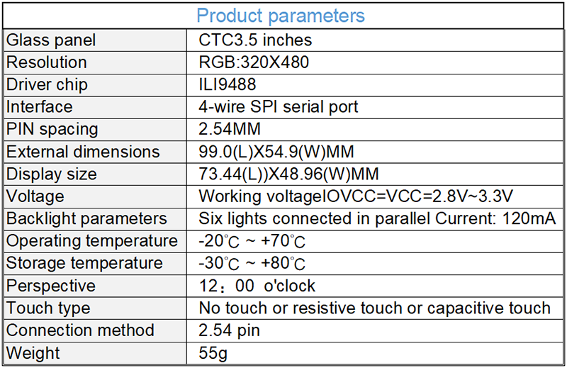 Модуль дисплея дюйма 480x320 Lcd Tft модуля 3,5 дисплея IC ILI9488 SPI водителя