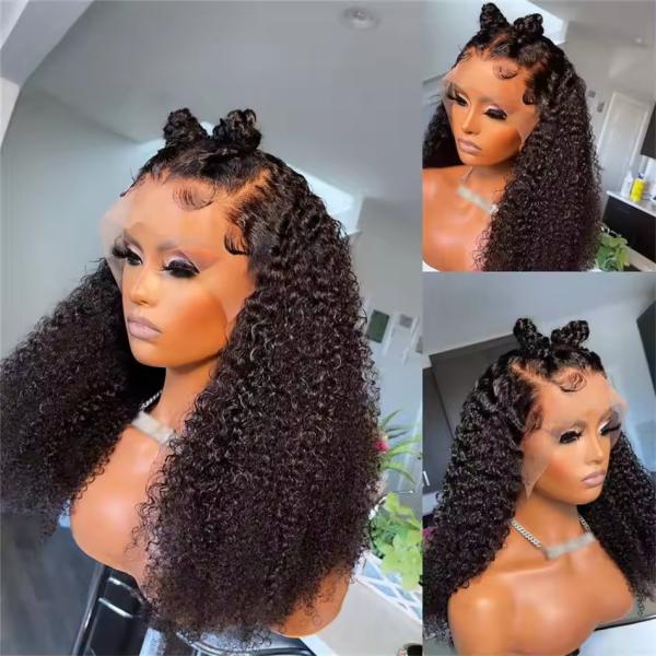 Kinky Curly Glueless Full Hd Lace Wigs Human Hair Wigs for Full Coverage Density 180%