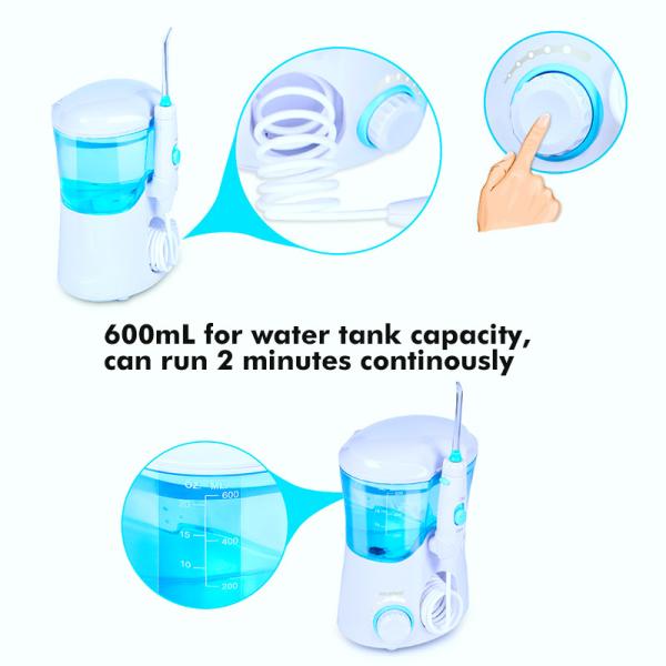 Small Home Electric Countertop Water Flosser 25-125psi Oral Hygiene Care
