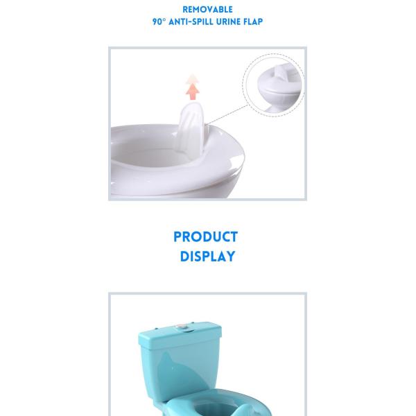 Solid Pattern White Blue Pink Baby Training Potty EN71 Test Certification with Flushing Sound