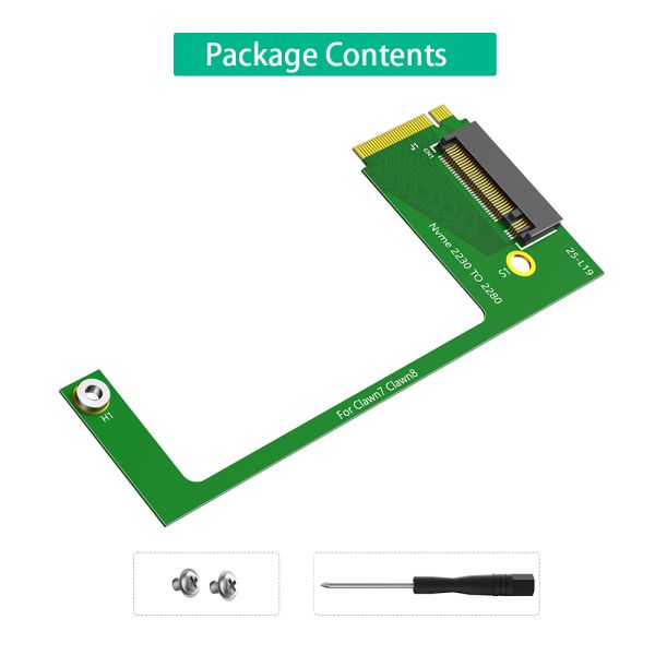 90-degree M.2 NVMe Adapter for MSI Claw7 Claw8 with PCIe 4.0 Support and 2230 to 2280 SSD Conversion
