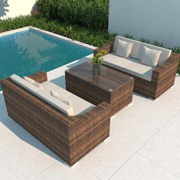 Conjunto de sofá de canto externo 1,6 m sofá secional móveis de jardim
