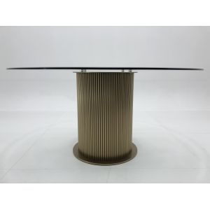 Роскошный современный дом ресторан столовая мебель набор 6 мест стеклянный верх круглый обеденный стол