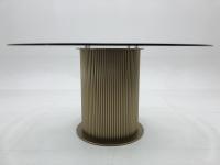 Luxo Casa Moderna Restaurante Mobiliário de Sala de Jantar Conjunto de 6 lugares Mesa redonda de vidro