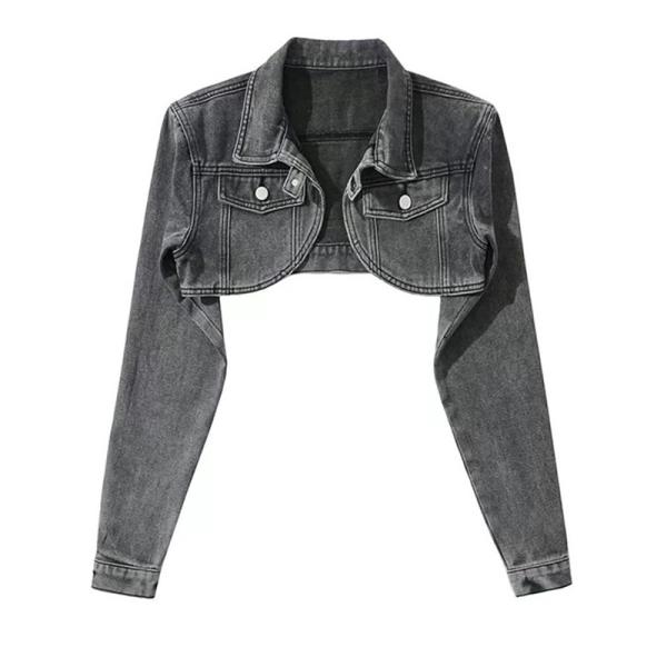 Factory Customized Summer Crop Tope Sporty Full-Length Sleeve Denim Jacket