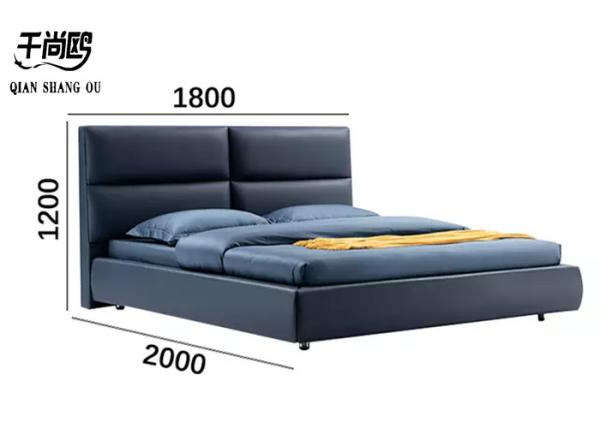 Oversized Leather King Size Upholstered Beds soft European style