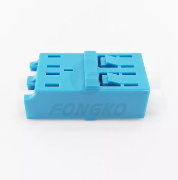 Unibody Shell Coupler Fiber Optical Adapter Duplex LC / UPC to LC / UPC Plastic Buckle