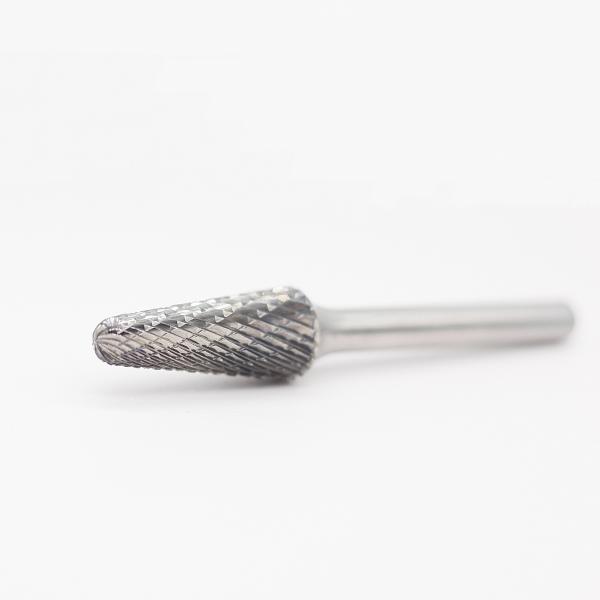 SL-4 Tungsten Carbide Burr Taper Shape With Radius End Double Cut With 1/4 Shank