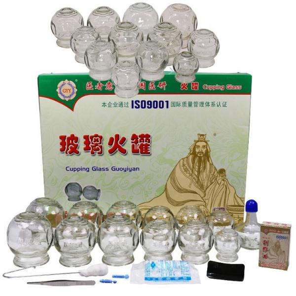 Class I 12pcs/set Professional Chinese Medical Vacuum Hijama Tools Massage Therapy Ventosa Cup Sterilizer Fire Glass Cupping Therapy Set