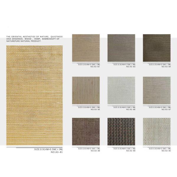 3D Rattan Weave Natural Style Wallpaper Moisture-Proof and Fireproof Wall Covering for Indoor Walls