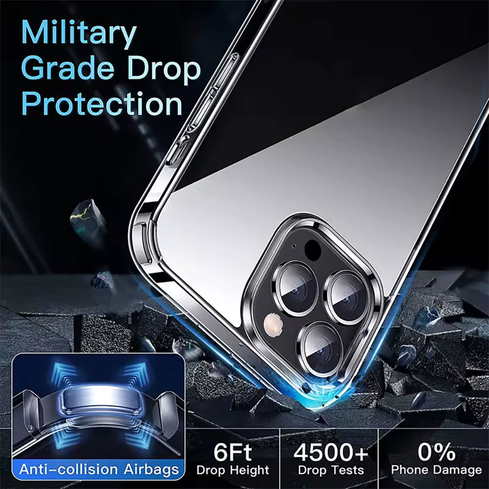Laudtec Soft TPU Smart Phone Cover Clear Back Cover Transparent Cellphone Case for Iphone 13 Pro Max 14 Pro Max PC TPU Case