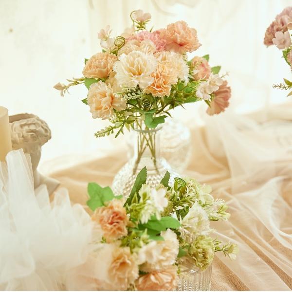 Carnation simulation flower Spring color series Small handle flower Mother's Day fake flower Fresh soft decoration Silk flower Cross border hot selling artificial flower