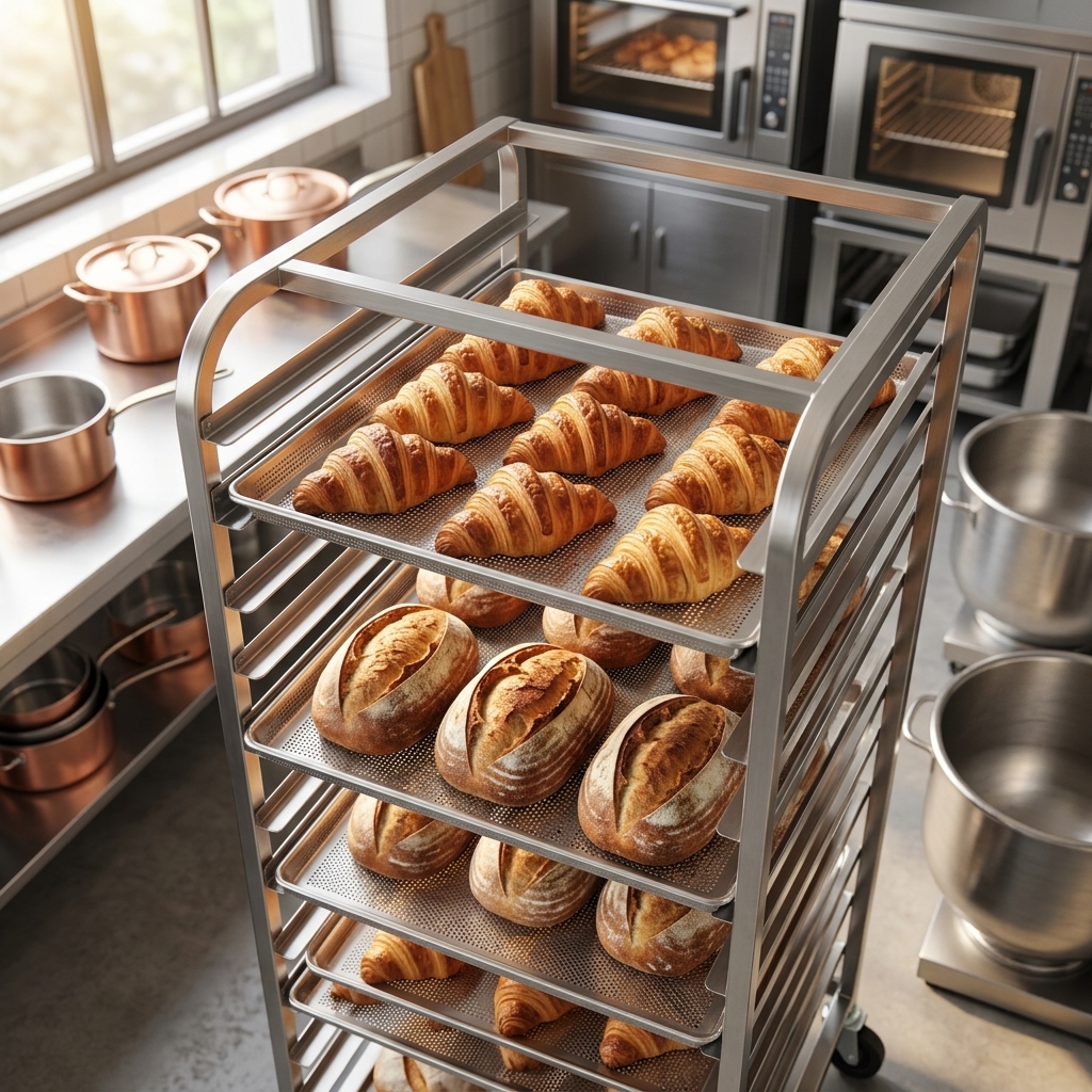 Rectangle Bakery Tray Rack Trolley 10-16 Layers With Silent Caster