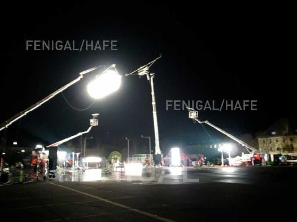 12kw Outdoor Film Lighting Balloons Suspended By Truck Crane Rig