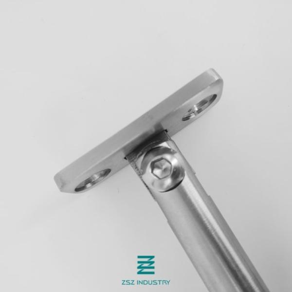 Adjustable Mounting Handrail Brackets Satin Brushed Polish 60 - 125mm Height