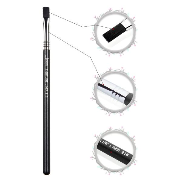 Flat Edge Firm Tightline Eyeliner Brush Antimicrobial Synthetic Hair