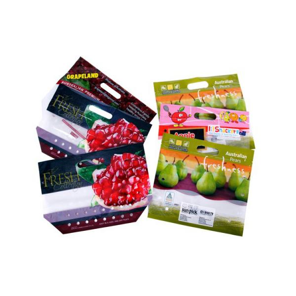 Heat Seal Transparent Fresh Fruit Bags Packaging Pouch Gravure Printing FDA Standard
