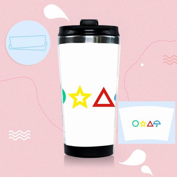 caneca de café isolada vácuo de Double Wall Travel da secadora de roupa da garrafa de Drinkware do jogo do calamar 14oz