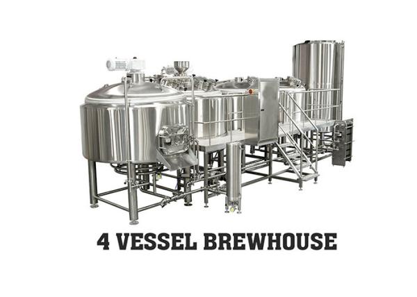 Mirror SUS304 Large Brewing Equipment 2MM PU Insulation With Steam / Electric Heating