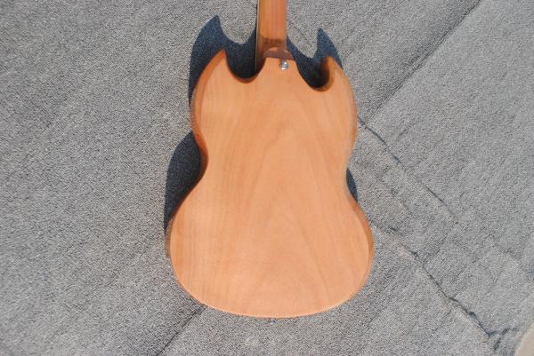 High quality custom 6 string electric guitar, flame maple veneer, wood color body, double F hole half hollow body, rosew