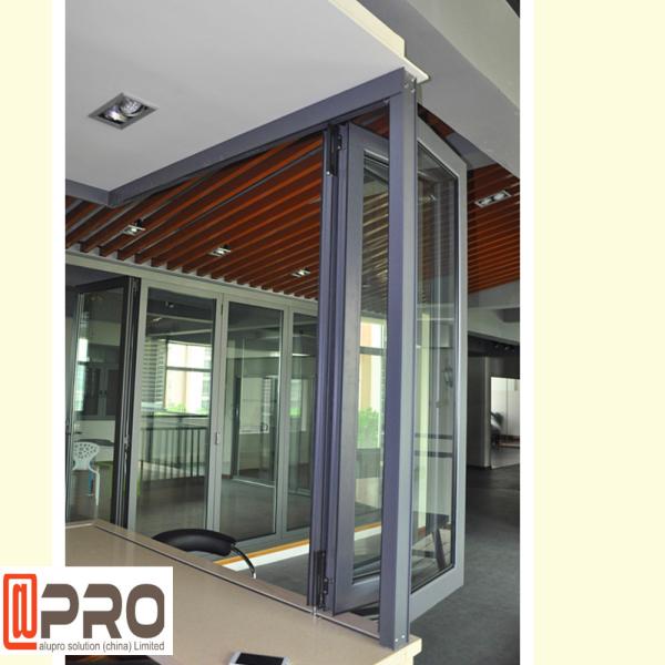 Double Glazing Vertical Bifold Window , Anodized Aluminium Windows aluminum kitchen folding window aluminum bi fold wind