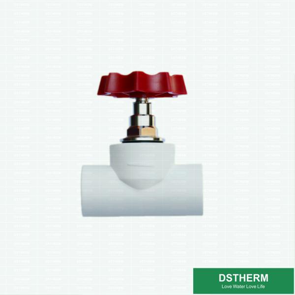 Manija plástica roscada de la válvula de parada de Ppr con los cartuchos de cobre amarillo