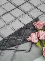 le fil léger de broderie de polyester de tissu chimique de dentelle de 3D Merrowed a teint
