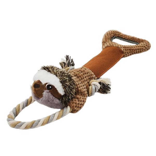 Dog Plush Toy Indestructible Squeaky Tug With Cotton Crinkle Paper